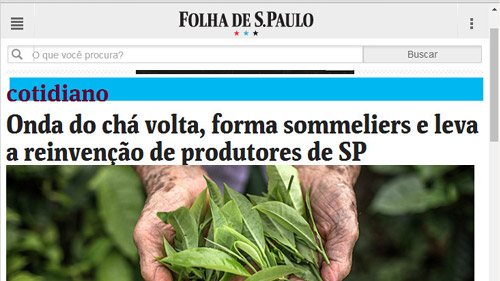 Escola de Chá Embahú na matéria da Folha de S.Paulo