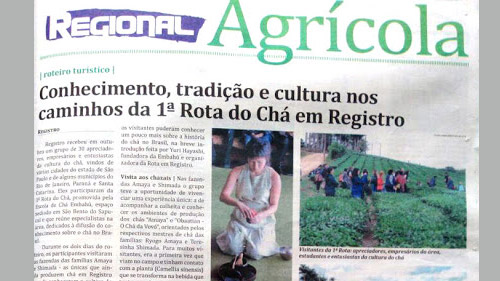 Rota do Chá em Registro é destaque no Jornal Regional