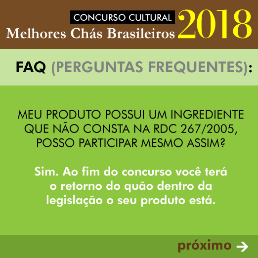 Concurso Cultural Melhores Chás Brasileiros 2018