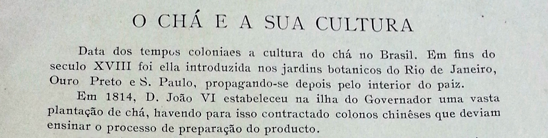 Livro: A História do Chá no Brasil